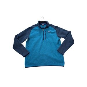 Patagonia Better Sweater Mens XL Blue Excellent 1/4 Zip Fleece Pullover